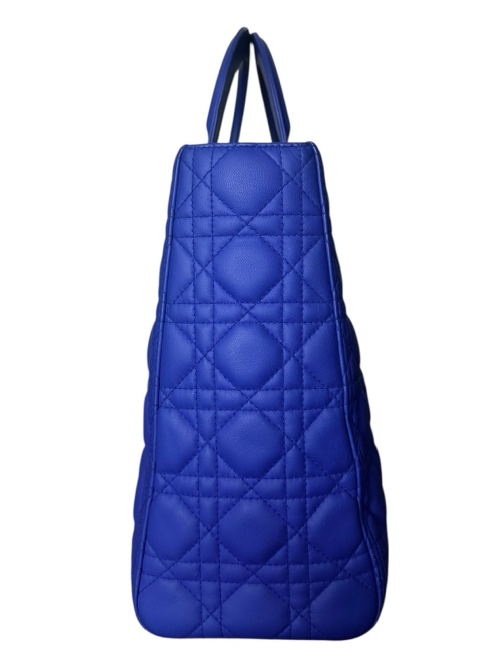 18-26 Preloved Christian Dior’s Lady Dior Cobalt Blue Lambskin Leather, Large - Picture 5 of 13